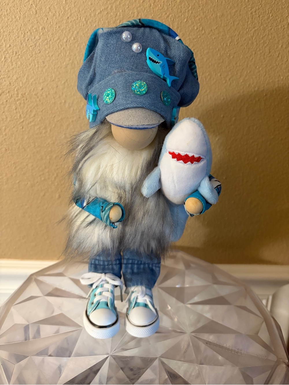 Gnome Holding a Shark